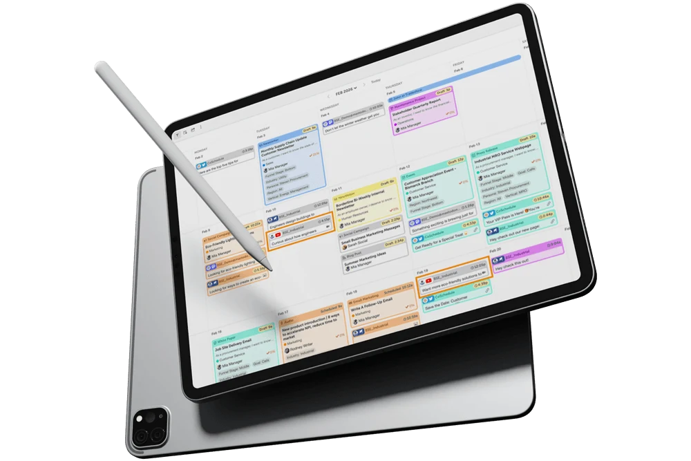 Content scheduling calendar for an ongoing brand campaign